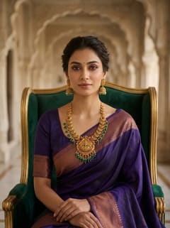 Lakshmi Mango Temple Haar Necklace Set with Jhumkas - Gold-Tone Bead Drops - photo 5